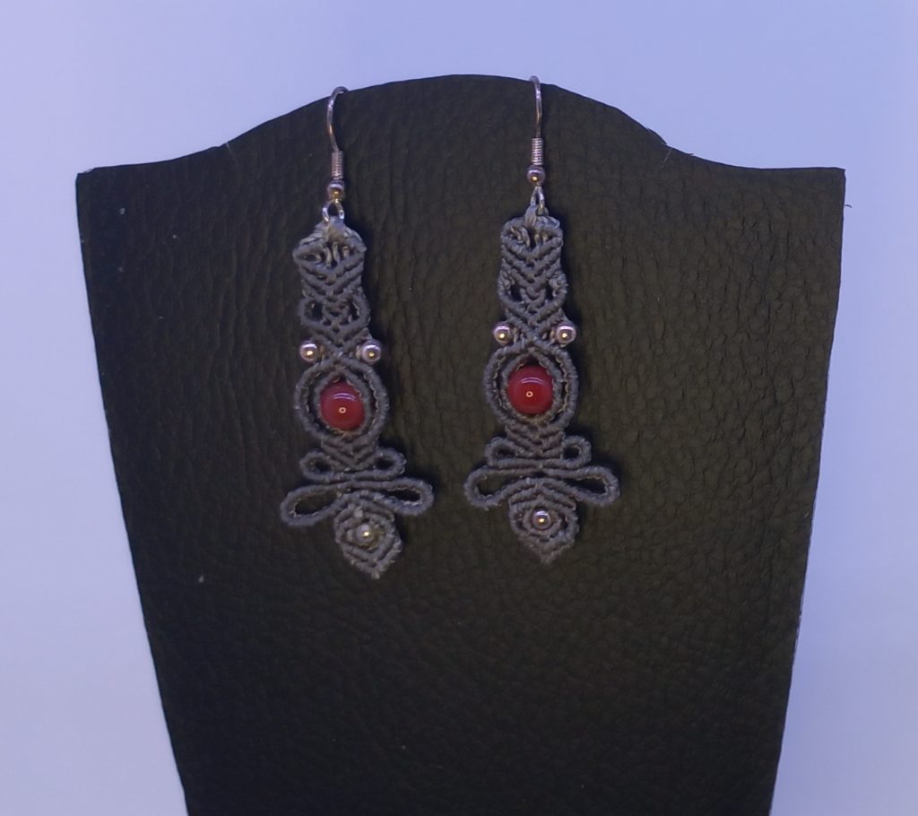 Boucles perle Red Agate