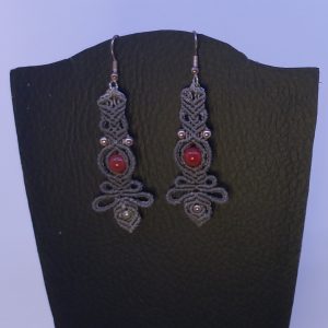 Boucles perle Red Agate