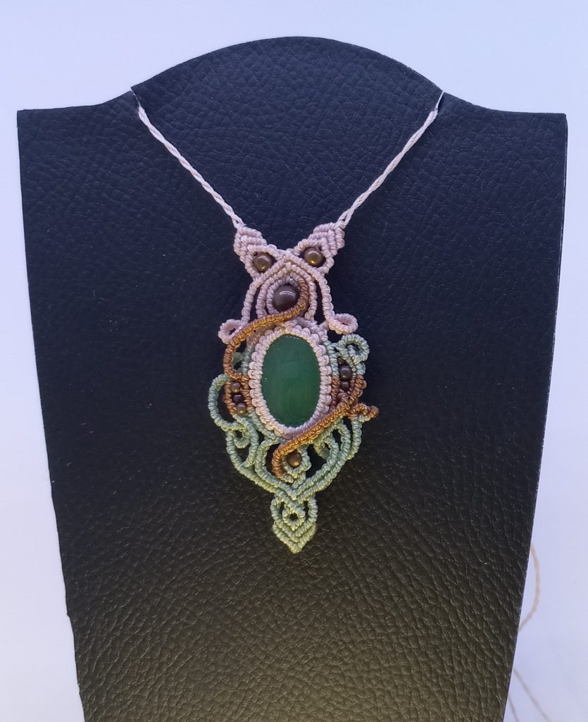 Collier Agate verte
